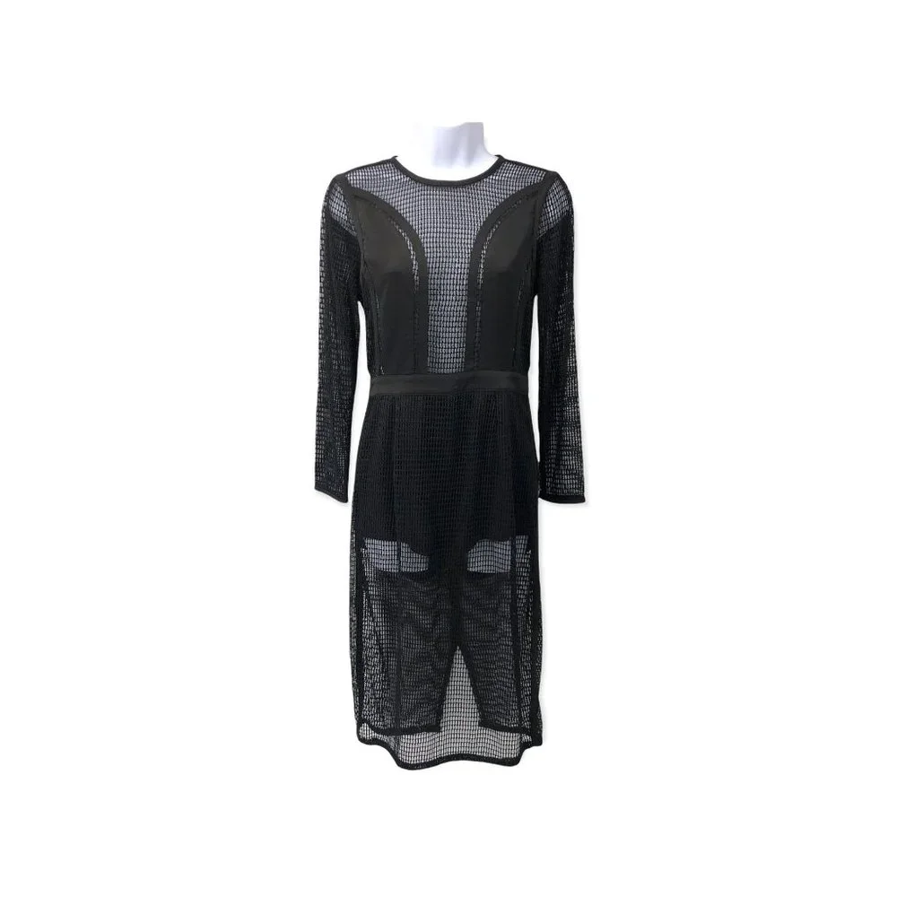 NBD Sabrina Small Black Sheer Mesh Net Sexy Romper Dress Revolve.com - Picture 14 of 16
